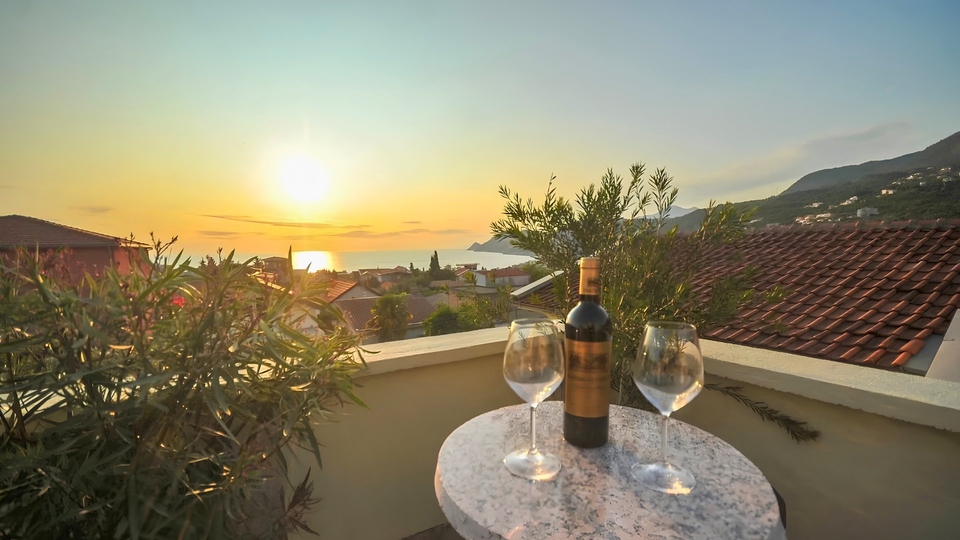 Villa Flamingo terrace overlooking the Adriatic